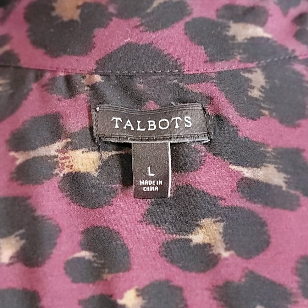 Talbots Purple Leopard Print Button‑Down Blouse |… - image 5